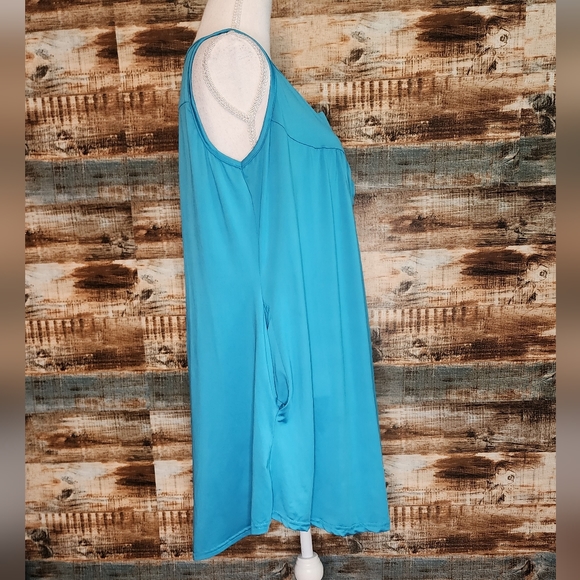 π 3 for $15 Deal! πTeal tank top dress XL dress with pockets - Picture 3 of 5